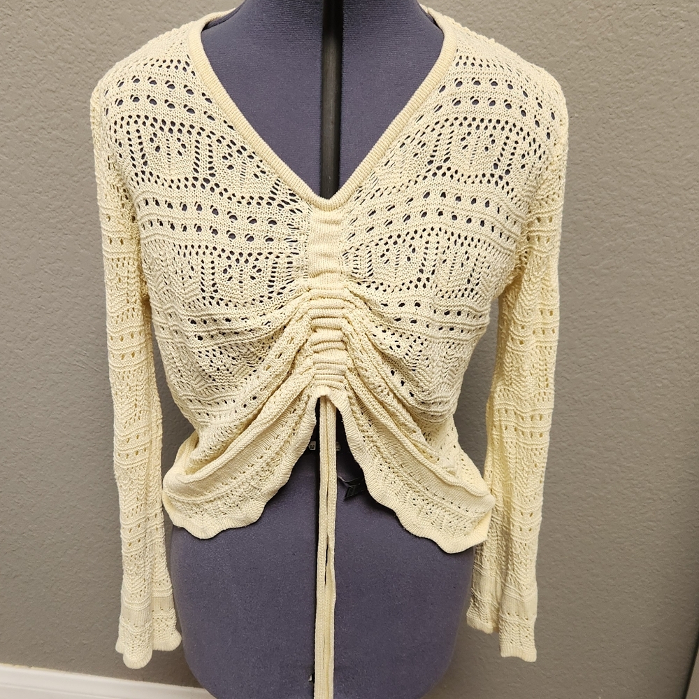 Cream Knit Women's Sweater - Picture 2 of 4